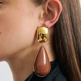 Lulu Earring - Gold/Brown