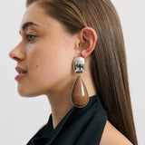 Lulu Earring - Silver/Brown