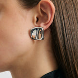 Warped Stud - Rhodium Silver