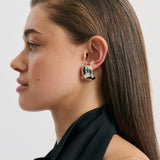 Funhouse Mirror Earring - Rhodium Silver