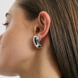 Funhouse Mirror Earring - Rhodium Silver