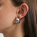 Poolside Mini Hoop - Rhodium Silver