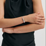 Wave Bangle Cuff - Light Silver