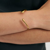 Wave Bangle Cuff - Gold