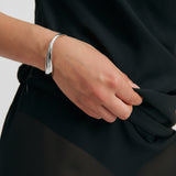 Wave Bangle Cuff - Light Silver