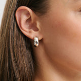 Textured Half Hoop  - Light Silver