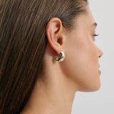 Textured Half Hoop  - Light Silver