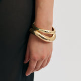 Duo Warped Bangle Stack - Gold