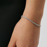 Round Diamante Clasp Bracelet - Rhodium Silver