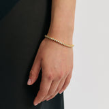 Round Diamante Clasp Bracelet - Gold