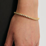 Round Diamante Clasp Bracelet - Gold