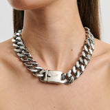 Le Chunk Necklace - Rhodium Silver
