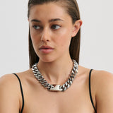 Le Chunk Necklace - Rhodium Silver