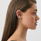 Squoval Hoop - Rhodium Silver