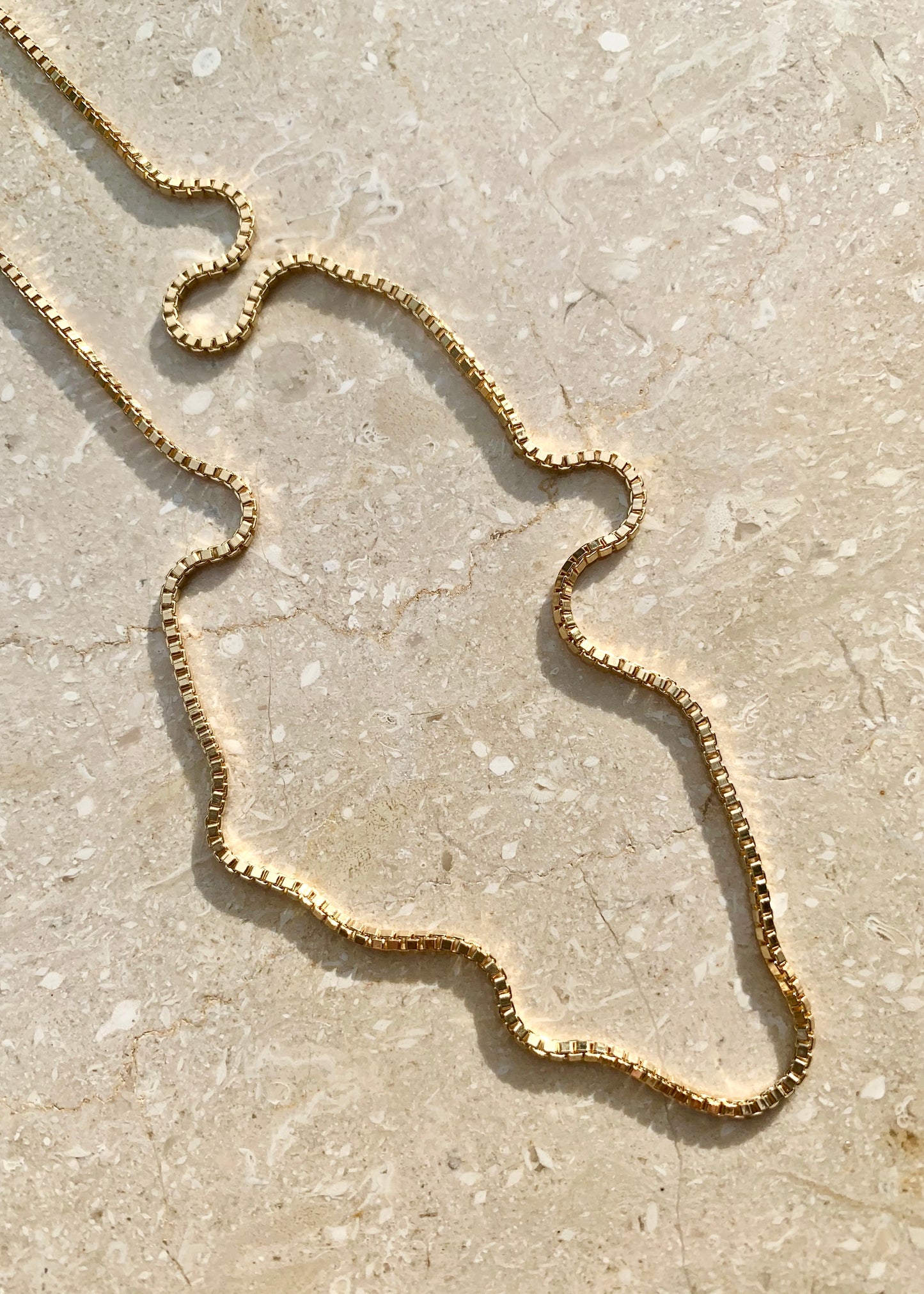 Featured: Thick Gold Box Chain Necklace (6695455031377)